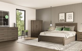 Ensemble de chambre 3 mcx format grand lit 60 po avec rangement de MEQ