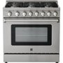Cuisinière au gaz de 36 po, four de 6,2 pi³ avec convection véritable et friture à air, surface de cuisson à 6 brûleurs, Kenmore PRO - KKProGRFC36X6.2-AFC