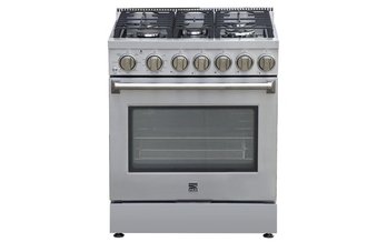 Cuisinière au gaz de 30 po, four de 5,0 pi³ avec convection véritable et friture à air, Kenmore PRO - KKProGRFC30X5- AFC
