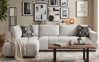 Sofa sectionnel chaise à gauche en tissu de Deco-Style