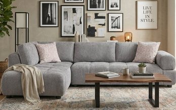 Sofa sectionnel chaise à gauche en tissu de Deco-Style