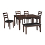 Table de salle à manger et chaises avec banc Coviar Ensemble de 6 de Ashley - D385-325