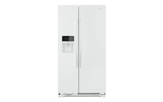 Réfrigérateur côte à côte avec machine à glaçons et distributeur d'eau/de  glaçons