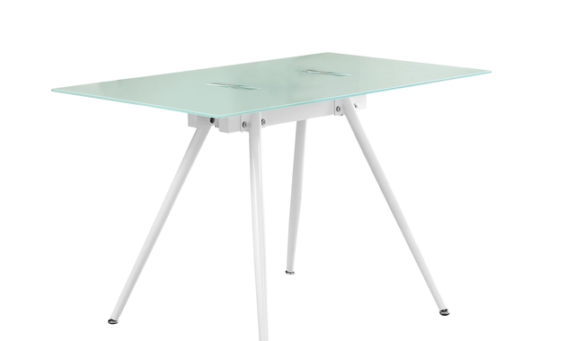 Bureau blanc verre trempé 8mm - 1032