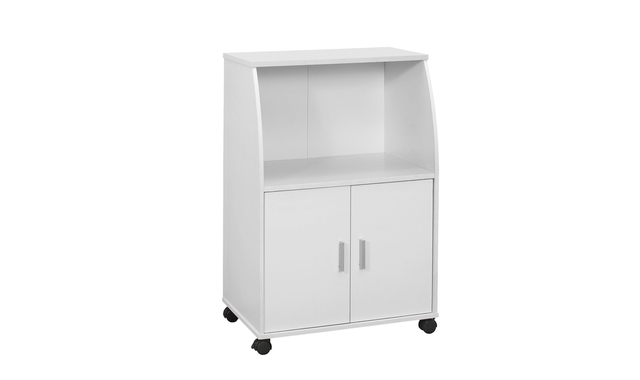 Chariot de cuisine blanc sur roulettes - 3139