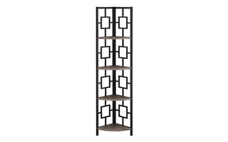 Étagère taupe foncé métal noir en coin - 3611