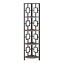 Étagère taupe foncé métal noir en coin - 3611