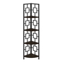 Étagère espresso métal noir en coin - 3612