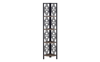 Étagère taupe foncé métal noir en coin - 3621