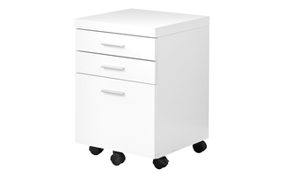 Classeur 3 tiroirs blanc sur roulettes - 7048