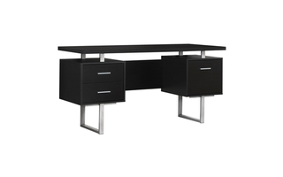 Bureau métal argent espresso - 7080