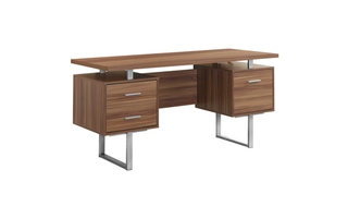Bureau métal argent noyer - 7083