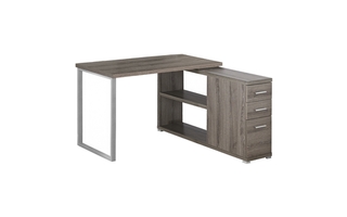 Bureau taupe foncé en coin droit ou gauche - 7134