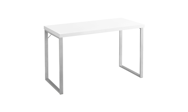 Bureau blanc métal argent - 7154