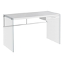 Bureau blanc lustre verre trempé - 7209