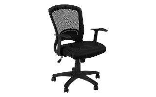Chaise de Bureau meche noir mi-dossier multi-position - 7265