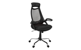 Chaise de Bureau meche noir dossier haute exec chrome - 7268
