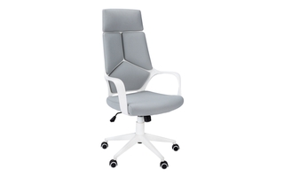 Chaise de Bureau blanc tissu gris dossier executif - 7270