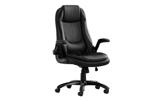 Chaise deBureau noir simili-cuir dossier executif - 7277