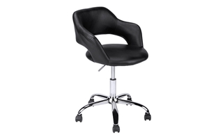 Chaise deBureau noir métal chrome base hydraulique - 7298