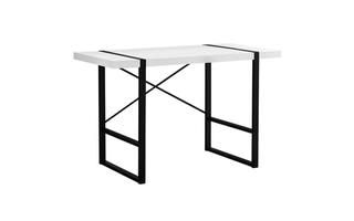 Bureau blanc métal noir - 7313