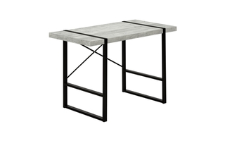 Bureau faux bois gris métal noir - 7316
