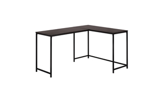 Bureau dessus espresso en coin métal noir - 7390