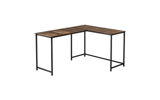 Bureau dessus faux bois brun en coin/ métal noir - 7391
