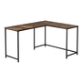Bureau dessus faux bois brun en coin/ métal noir - 7391