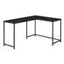 Bureau faux marbre noir en coin métal noir - 7396