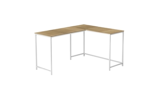 Bureau dessus naturel en coin métal blanc - 7397