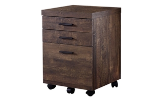 Classeur 3 tiroirs faux bois brun sur roulettes - 7400