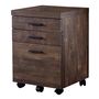Classeur 3 tiroirs faux bois brun sur roulettes - 7400