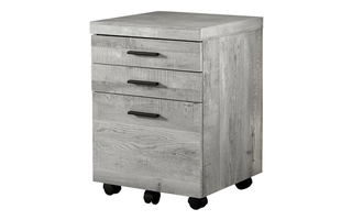 Classeur 3 tiroirs faux bois gris sur roulettes - 7401