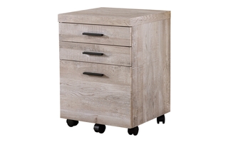 Classeur 3 tiroirs faux bois taupe sur roulettes - 7402