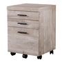 Classeur 3 tiroirs faux bois taupe sur roulettes - 7402