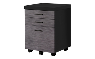 Classeur 3 tiroirs noir gris sur roulettes - 7403