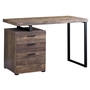 Bureau faux bois brun métal noir - 7408