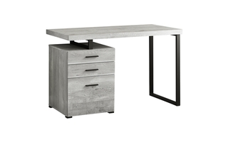 Bureau faux bois gris métal noir - 7409