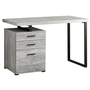Bureau faux bois gris métal noir - 7409
