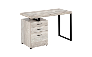 Bureau faux bois taupe métal noir - 7410