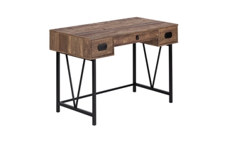 Bureau faux bois brun métal noir - 7412