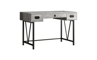 Bureau faux bois gris métal noir - 7413