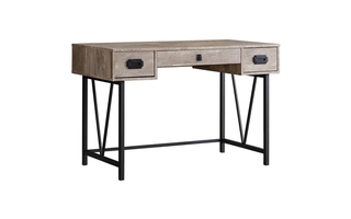 Bureau faux bois taupe métal noir - 7414
