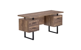 Bureau faux bois brun métal noir - 7416