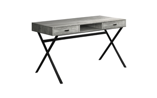 Bureau faux bois gris métal noir - 7448