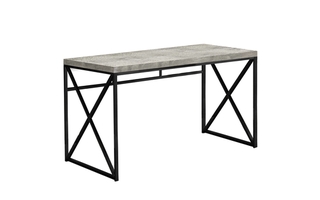 Bureau faux bois gris métal noir - 7451