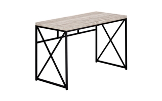 Bureau faux bois taupe métal noir - 7452