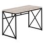Bureau faux bois taupe métal noir - 7452