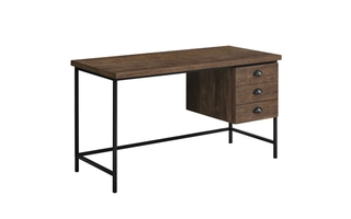 Bureau faux bois brun métal noir - 7485